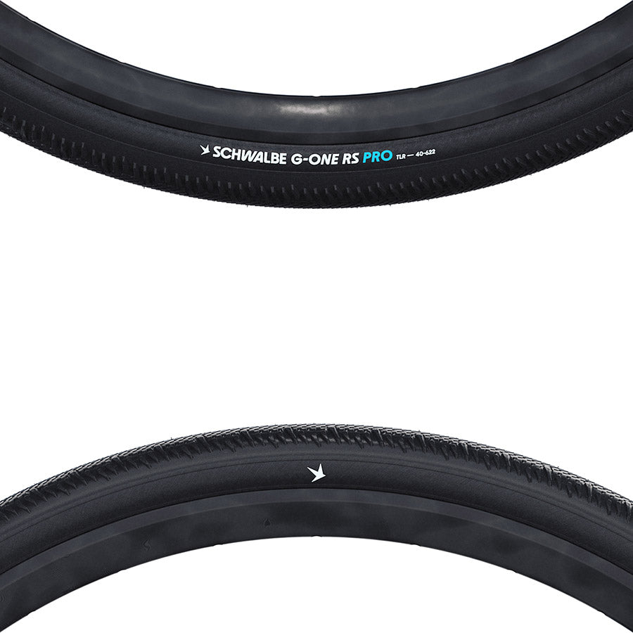 Schwalbe, G-One RS Pro, Gravel Tire, 28x1.50, Folding, Tubeless Ready, Addix Race, V-Guard, 67TPI, Black