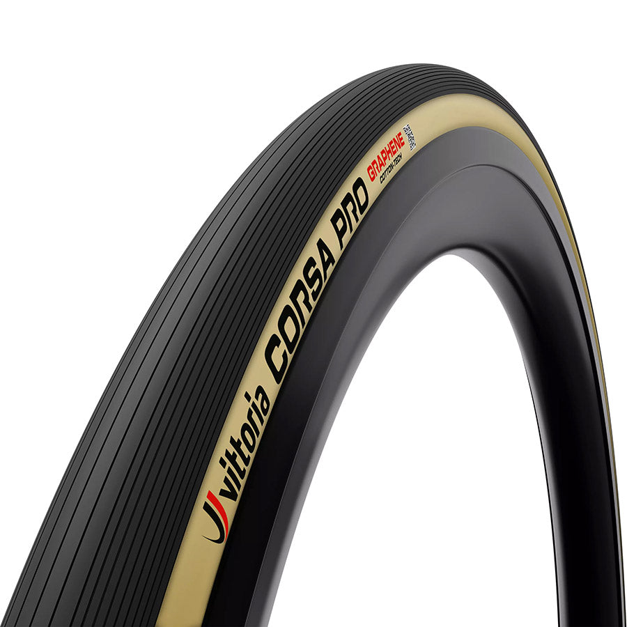 Vittoria, CORSA PRO G2.0, Road Tire, 700x26C, Folding, Clincher, Graphene + Silica, Corespun Cotton, 320TPI, Tanwall