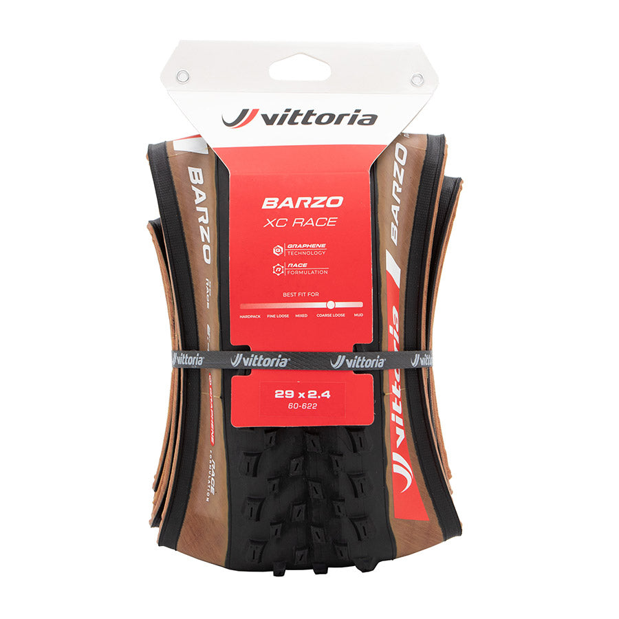 Vittoria, BARZO, Mountain Tire, 29x2.40, Folding, Tubeless Ready, Race Formulation Graphene + Silica, Nylon, 60TPI, Black