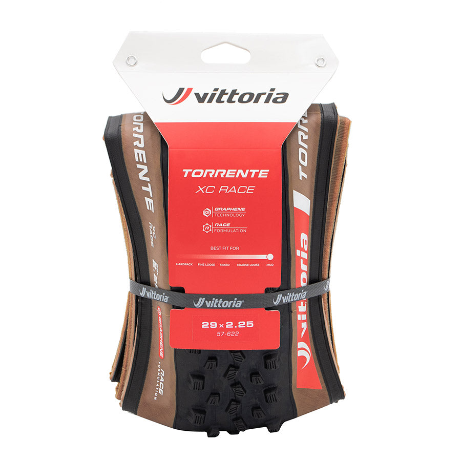 Vittoria, TORRENTE, Mountain Tire, 29x2.25, Folding, Tubeless Ready, Race Formulation Graphene + Silica, Nylon, 60TPI, Black