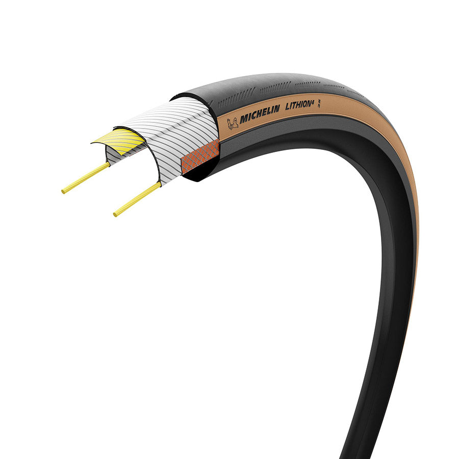 Michelin, Lithion 4 Classic TS, Road Tire, 700x25C, Folding, Clincher, MAGI-X, Tanwall