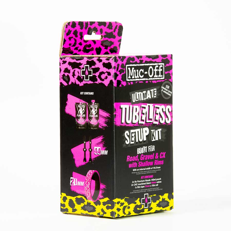 Muc-Off Ultimate Tubeless Kit - Road/Gravel/CX 21mm Tape 44mm Valves