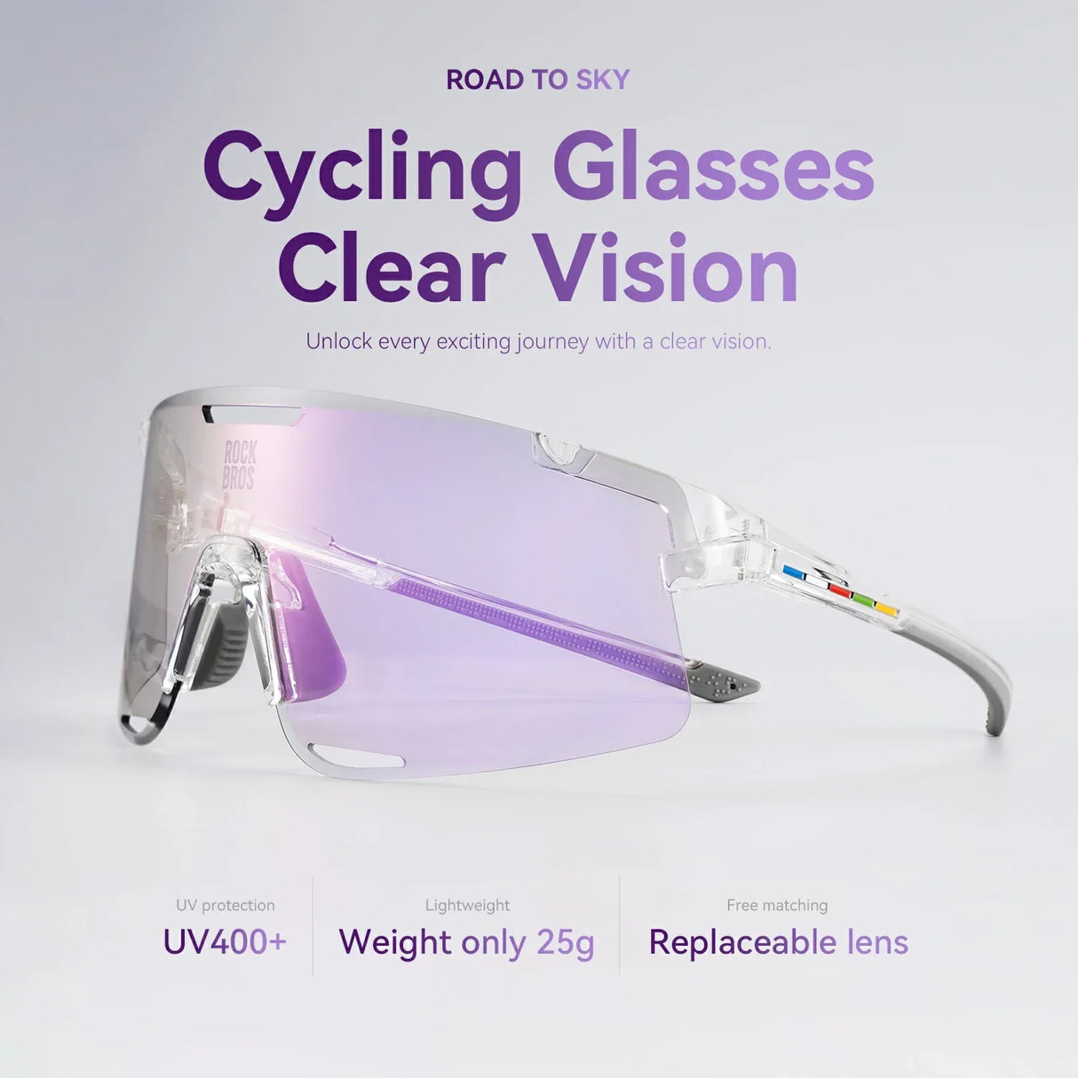 ROCKBROS ROAD TO SKY BOUNDLESS Photochromic Cycling Sports Sunglasses