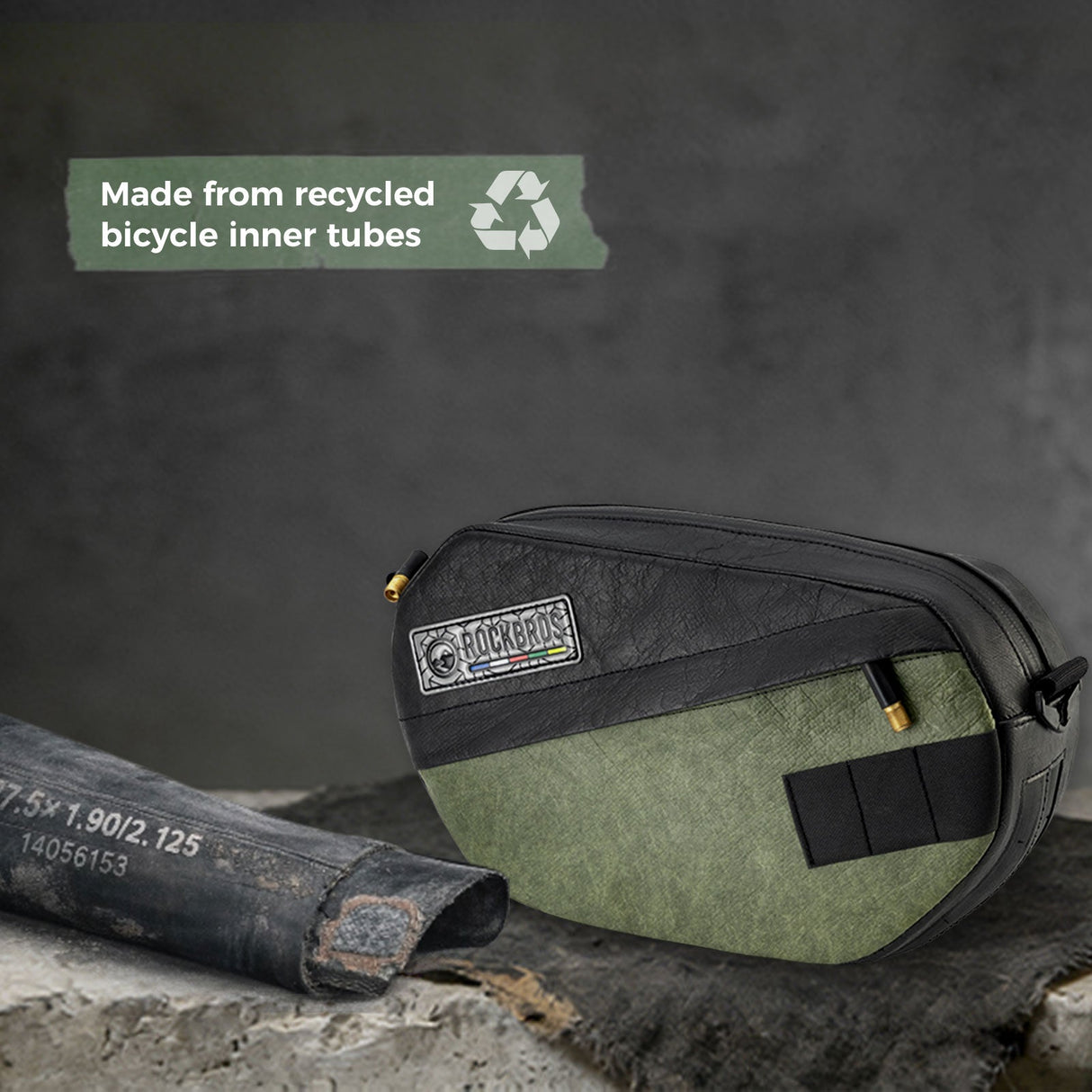 Sustainable Eco-Friendly Recycled Tire Bike Handlebar Bag 2.5L ROAD TO SKY