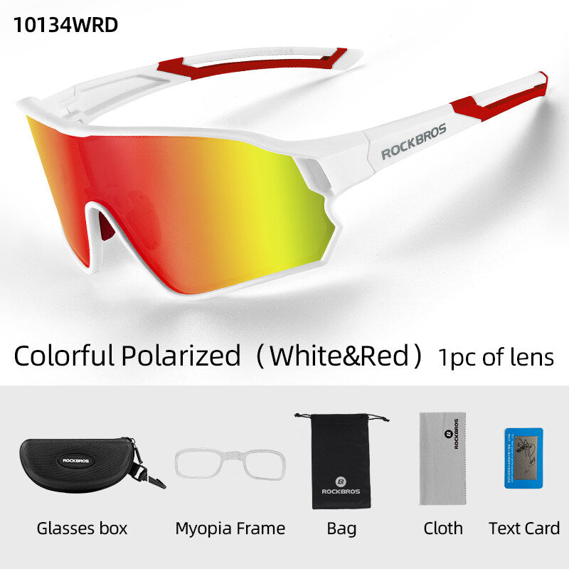 ROCKBROS Polarised Full Lens Sunglasses Cycling Bicycle Glasses Outdoor Sports Eyewear UV400