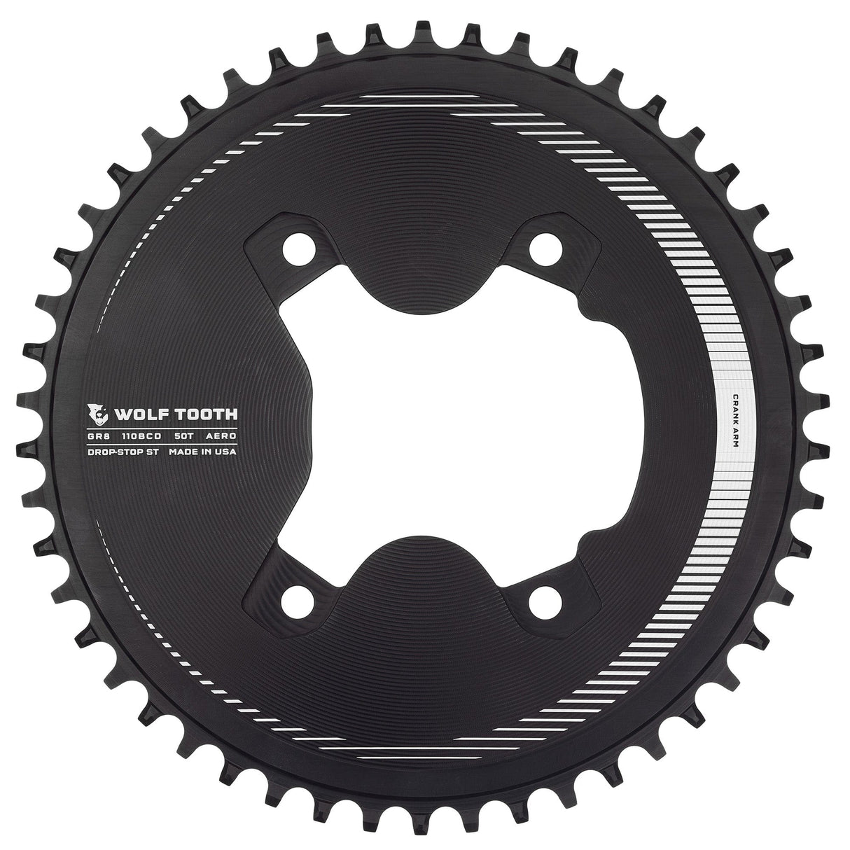 Aero 110 BCD Asymmetric 4-Bolt Chainrings for Shimano GRX 800 Cranks