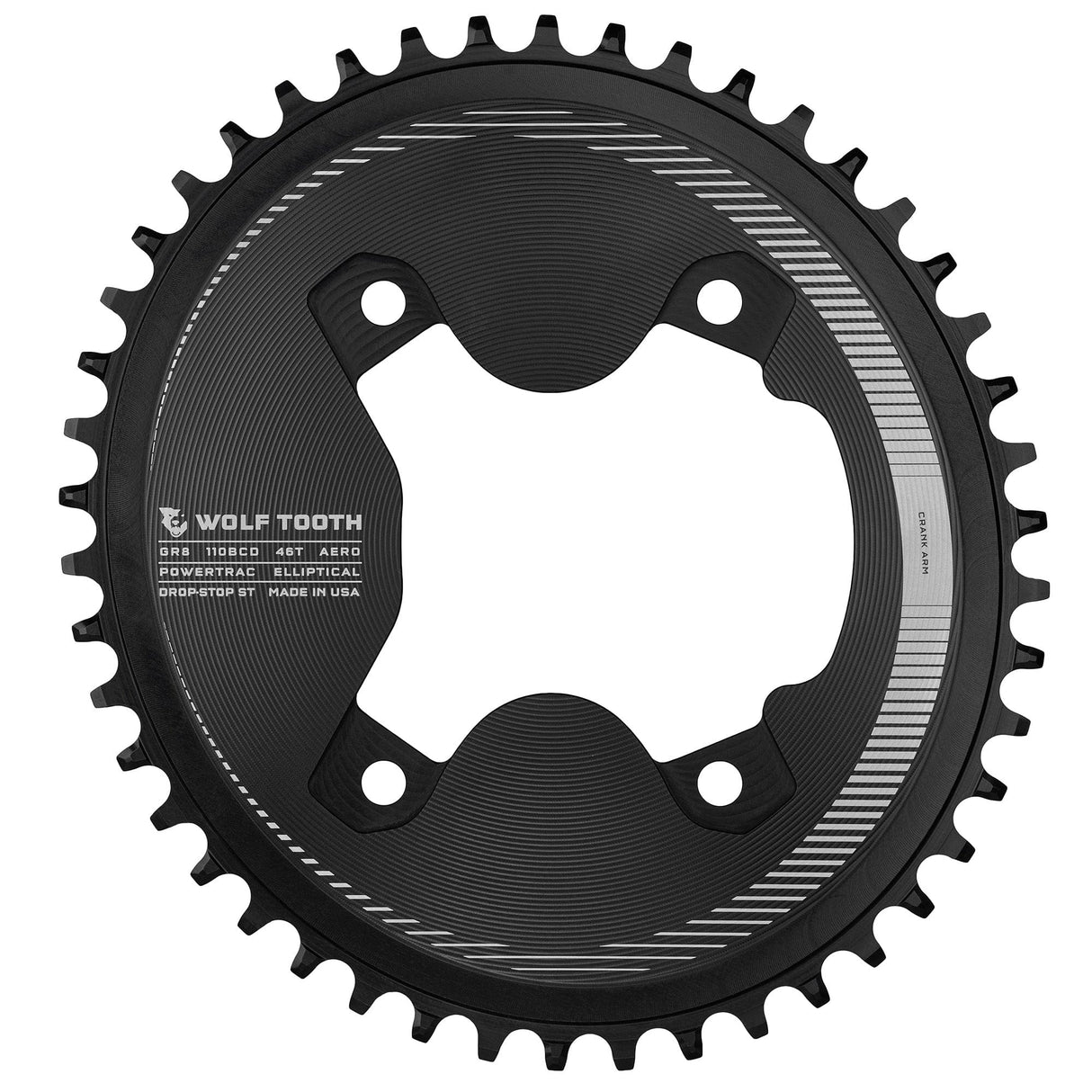 Oval 110 BCD Asymmetric 4-Bolt Chainrings for Shimano GRX Cranks