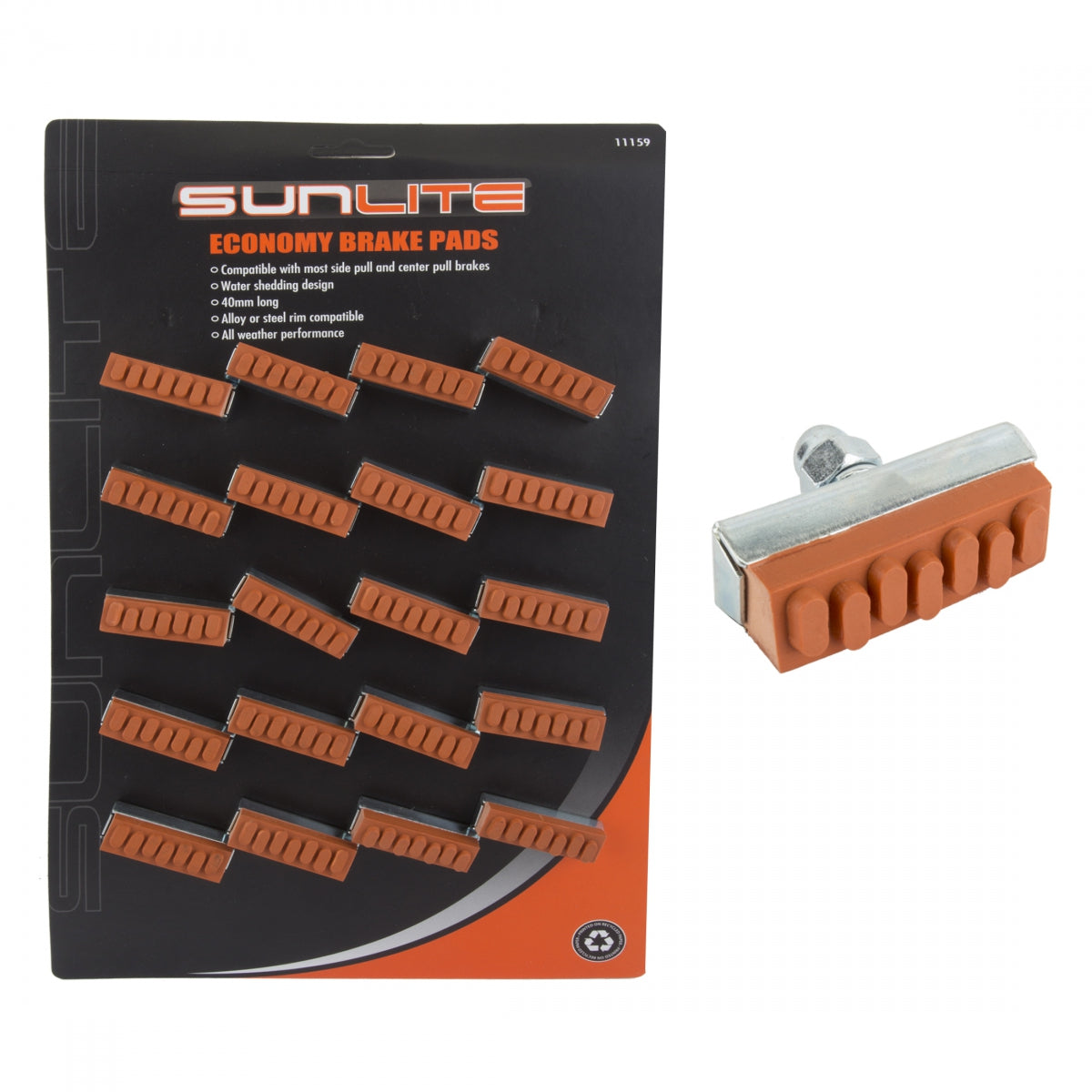 BRAKE SHOES SUNLT ROAD RETRO-RED CDof10pr