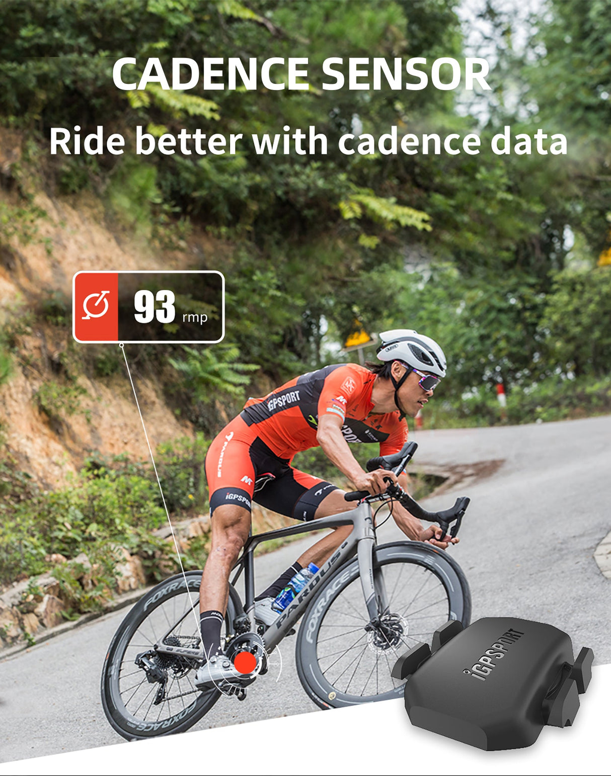 iGPSPORT Bike Speed & Cadence Sensor ANT+ Bluetooth 5.0 IPX7 Waterproof