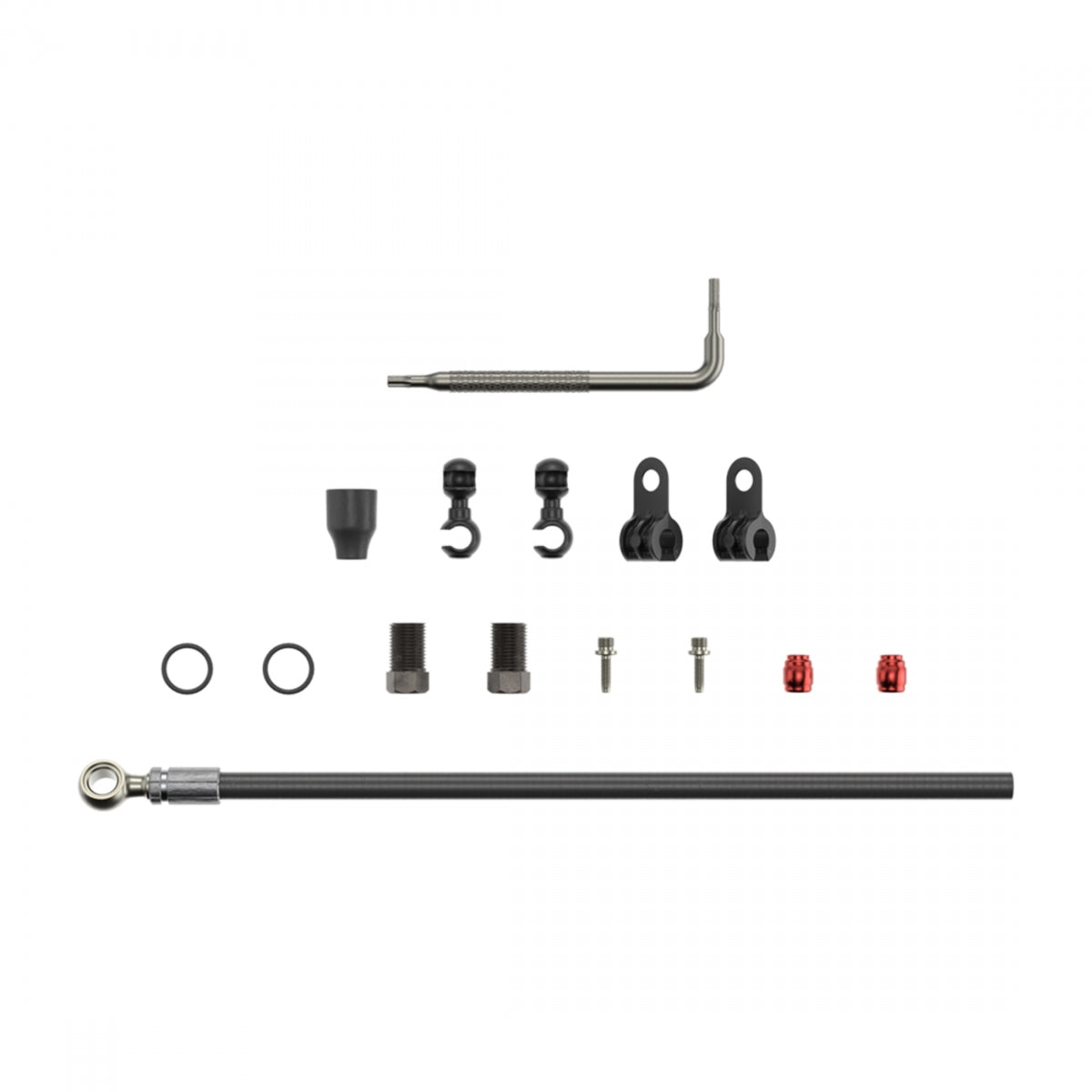 BRAKE DISC SRAM HYD HOSE KIT BK 2000mm BANJO SILVER MTN/RD BK