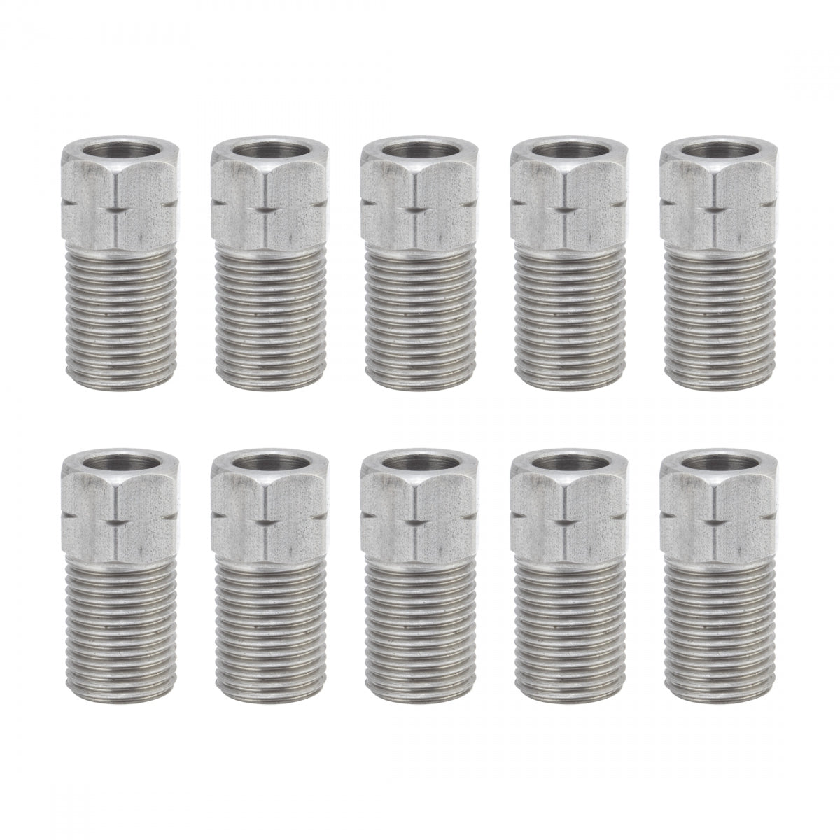 BRAKE DISC SUNLT HOSE FITNG FLARE NUT PT01 M8x0.75 SS FOR AVID/SHI/SRAM BGof10