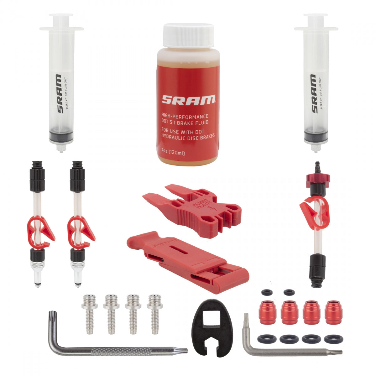 TOOL BRAKE DISC SRAM BLEEDKIT DOT V2 w/FLUID w/BLEEDING EDGE FITTING