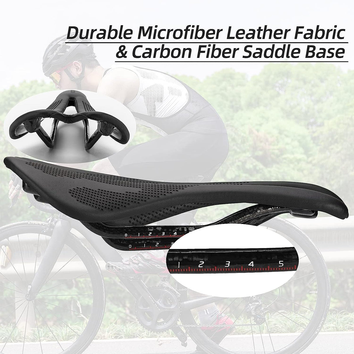 ROCKBROS Carbon Fiber Bike Saddle Lightweight Shock Absorbent