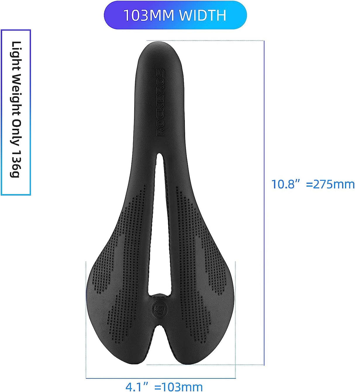 ROCKBROS Carbon Fiber Bike Saddle Lightweight Shock Absorbent