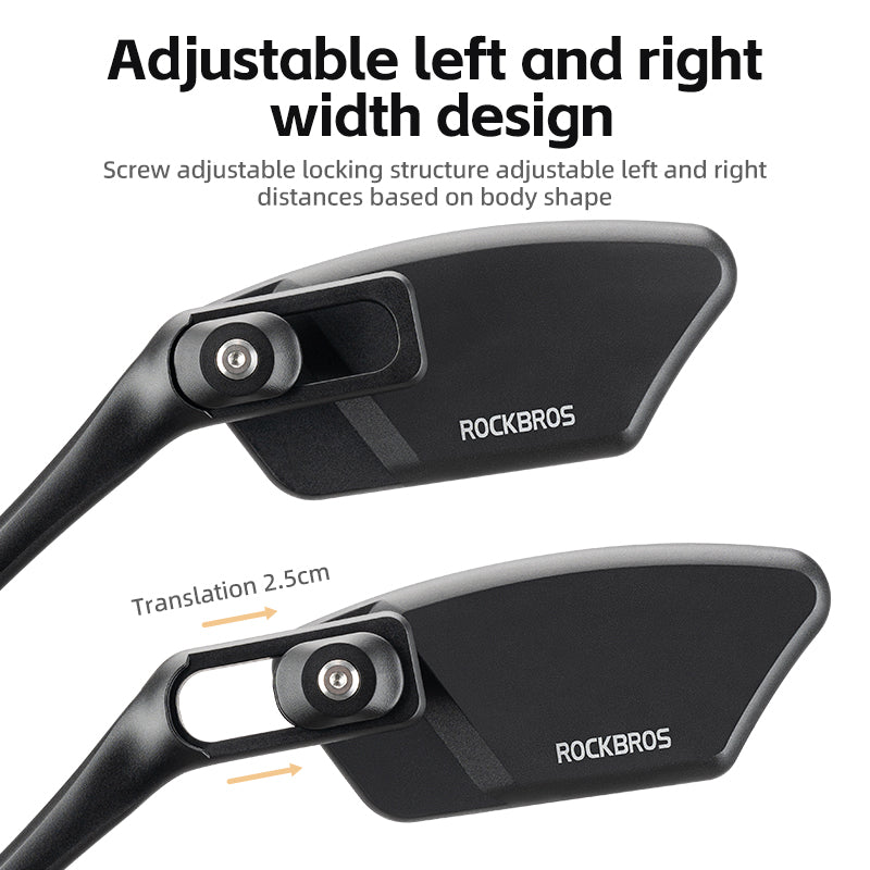 ROCKBROS HD Blast-Resistant Bike Mirror - Adjustable & Retractable