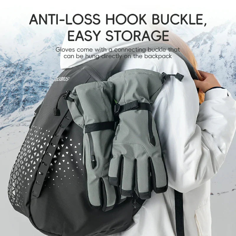 Qunature Ski Gloves Multi-Fabric, Touchscreen, Warmth Lock
