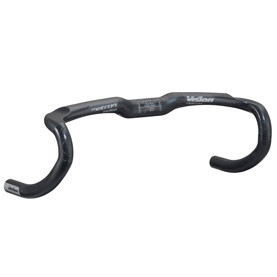 Vision, Metron 4D, Drop Handlebar, Diameter: 31.8mm, 400mm, Drop: 125mm, Reach: 80mm, Black