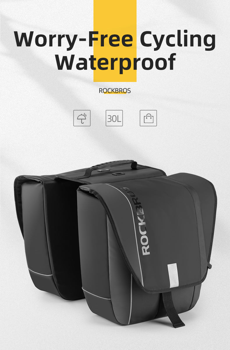 Super 30-Litre Bicycle Saddlebags in Black