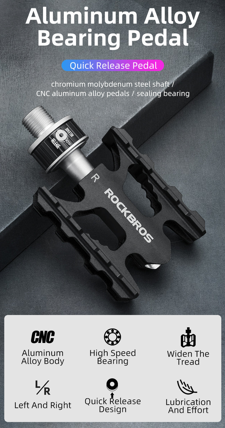 ROCKBROS Quick-Release Bike Pedals in Black (Pair)
