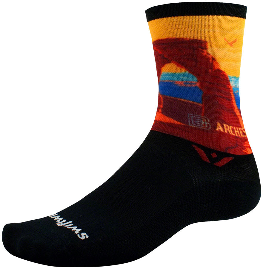 Swiftwick Vision Impression National Park Crew Socks - 6" Arches Small