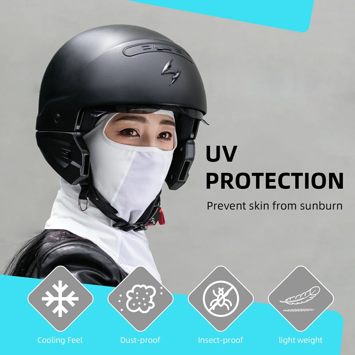 ROCKBROS Summer Balaclava Face Mask Cooling Neck Gaiter Breathable Face Covering