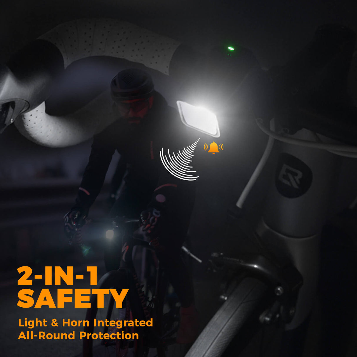 2-in-1 Bike Horn & Front Light - 450lm