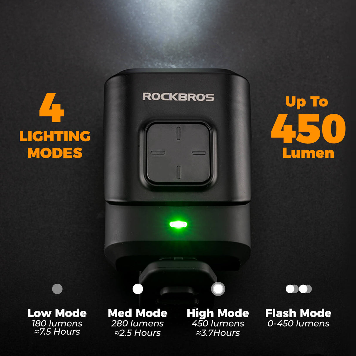 2-in-1 Bike Horn & Front Light - 450lm
