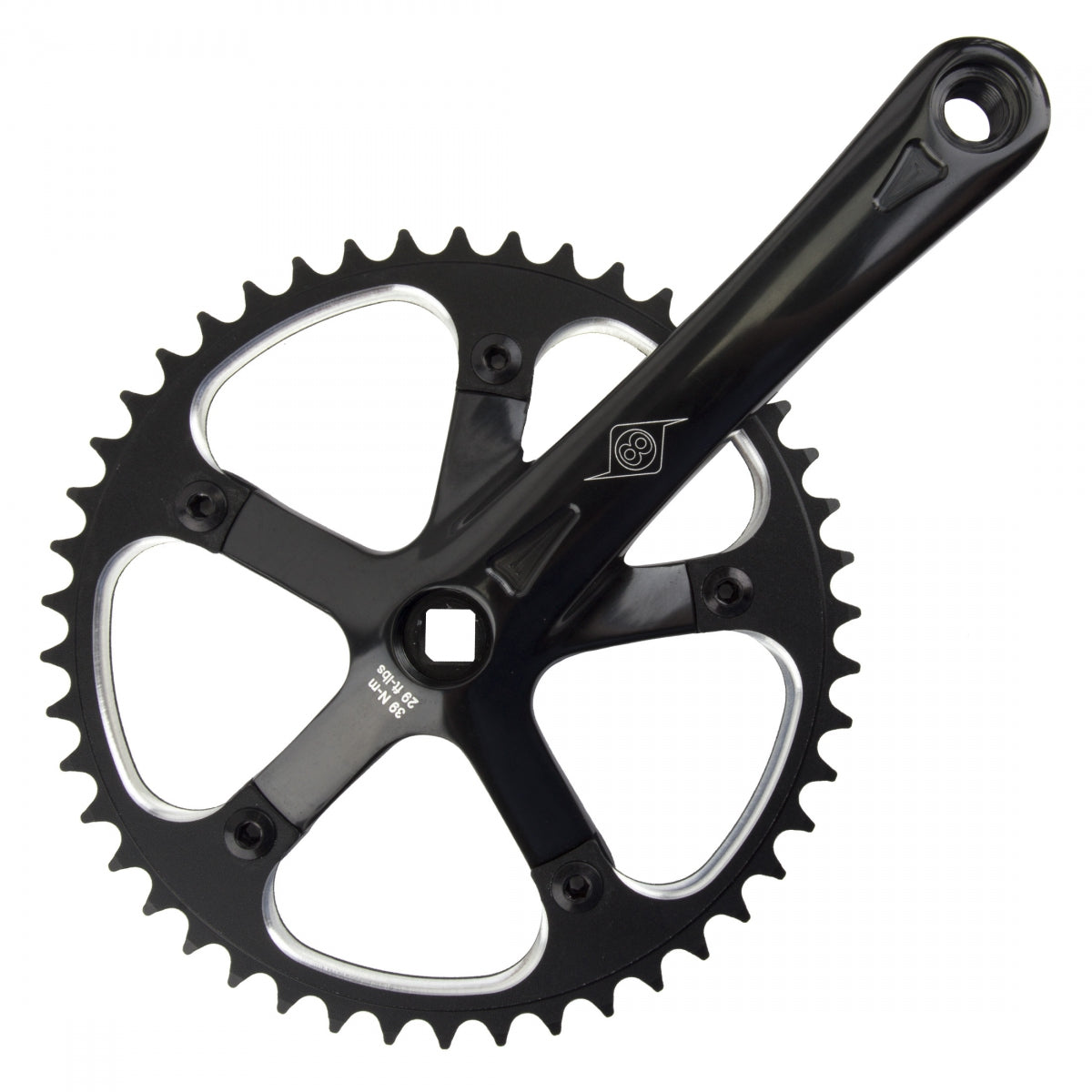 CRANKSET OR8 P/P TRACK 165x46 3/32 SQ BK/BK