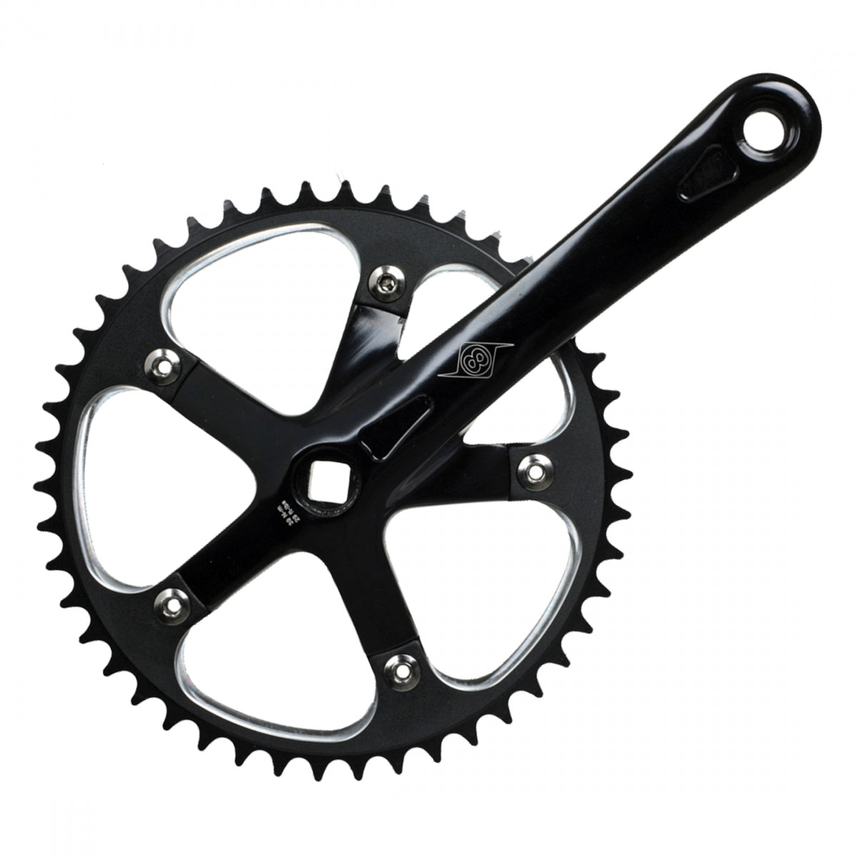 CRANKSET OR8 P/P TRACK 175x46 1/8 SQ BK/BK