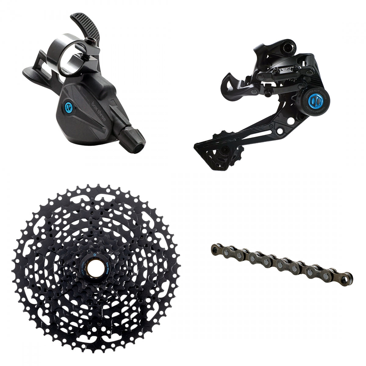 GROUP KIT BOX THREE PRIME 9 X-WIDE/MULTI RD/TRIGGER-SHIFTER/CHAIN/CASS 11-50
