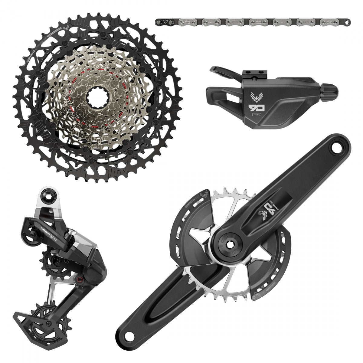 GROUP KIT SRAM EAGLE 90 T-TYPE RD/TRIGGER-SHIFTER/CRANK DUB 12s-170x32DM/CHAIN/CASS XS1275 10-52 BK