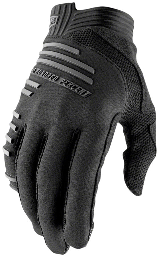 100% R-Core Gloves - Black Full Finger Men's Medium