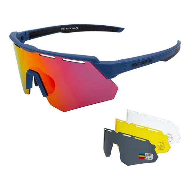 Polarized Cycling Glasses with 4 Interchangeable Lenses