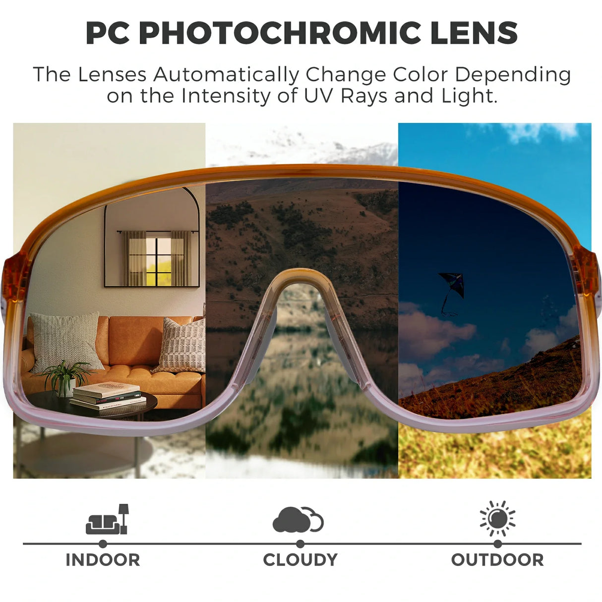 Polarized Photochromic Cycling Sunglasses