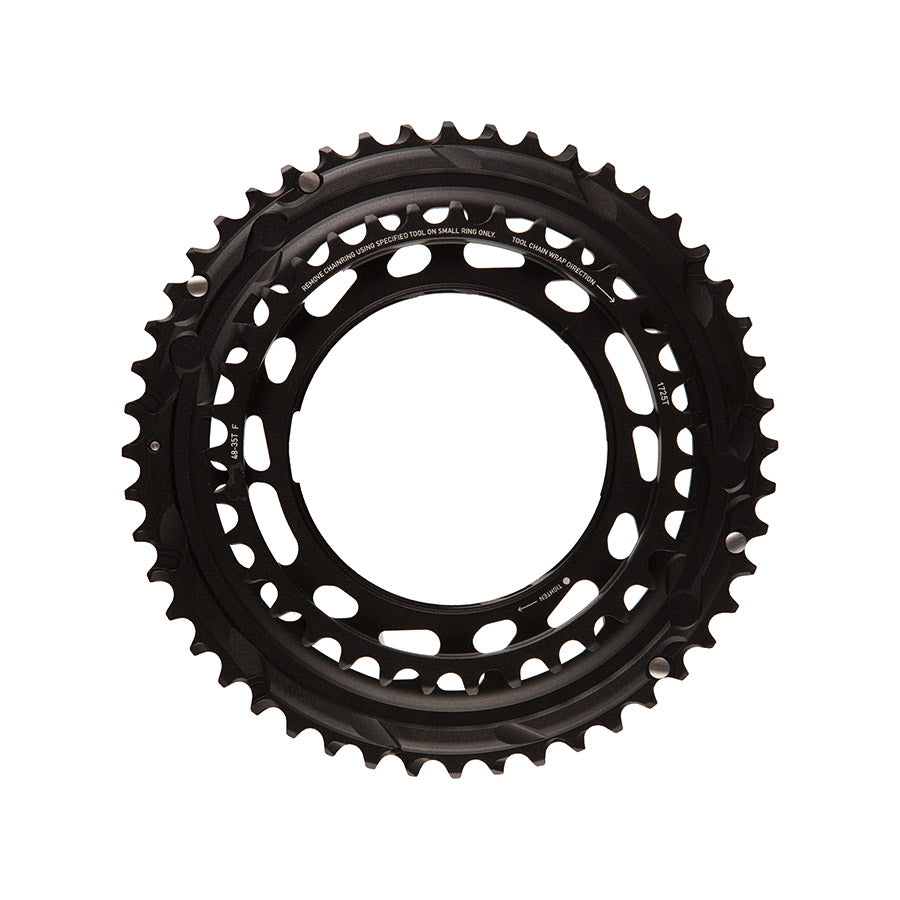 SRAM, Force E1 2x Thread Mount, Chainring, Teeth: 46/33, Speed: 12, BCD: Thread Mount, Black
