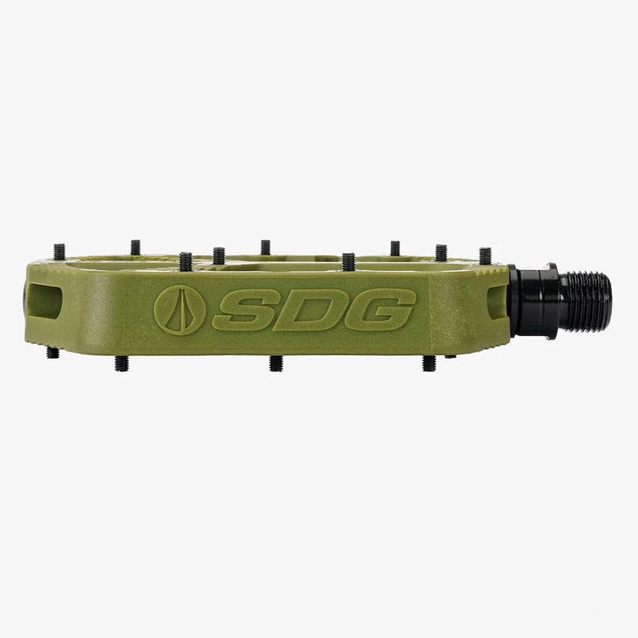 SDG Components, Comp Pedal, Platform Pedals, Body: Composite, Spindle: Cr-Mo, 9/16'', Olive Green