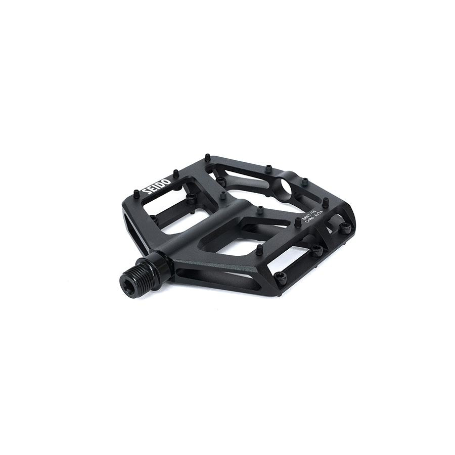 Seido Slicer Platform Pedals Body: Aluminum Spindle: Cr-Mo 9/16 Black Pair