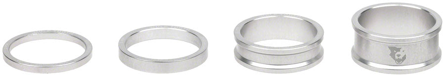 Wolf Tooth Headset Spacer Kit - 3mm 5mm 10mm 15mm Raw Silver