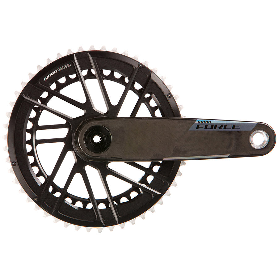 SRAM Force 2x E1 Crankset Speed: 12 Spindle: 28.99mm BCD: Direct Mount SRAM 8 Bolt 50/37 DUB 160mm Black Road