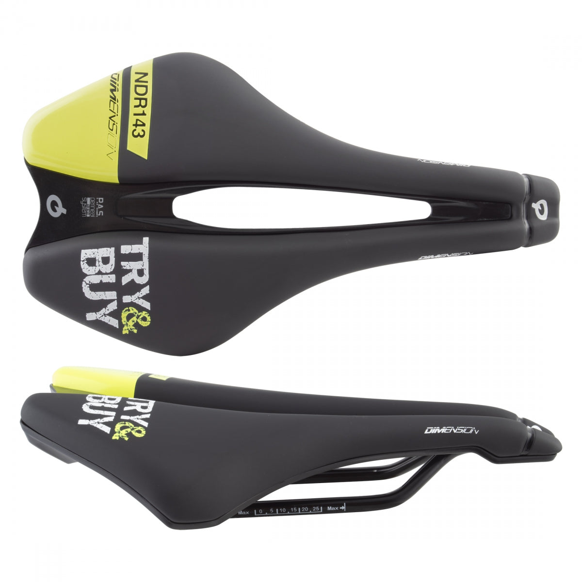 SADDLE PROLOGO TRY&BUY DIMENSION NDR STL 143 BK/YL