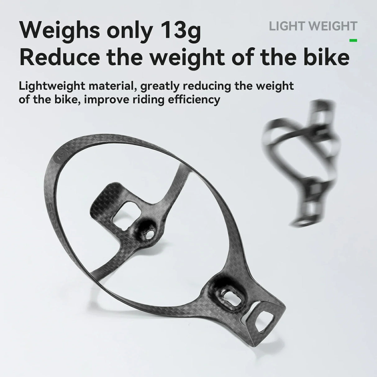 ROCKBROS 100% Carbon Fiber 13g Ultra-Light Bike Water Bottle Holder