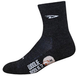 Woolie Boolie 4" D-Logo Socks, 7-9, Charcoal