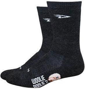 Woolie Boolie 6" D-Logo Socks, 9.5-11.5, Charcoal