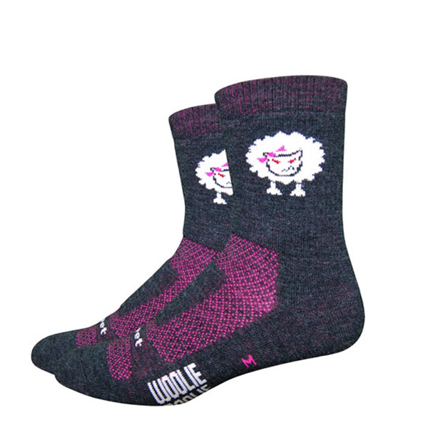 Woolie Boolie 4" Baaad Sheep Socks, 9.5-11.5, Charcoal
