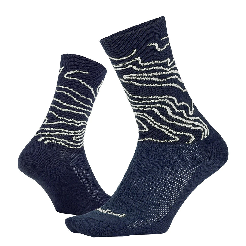 Aireator 6" Topo Socks, 9.5-11.5, Navy/White