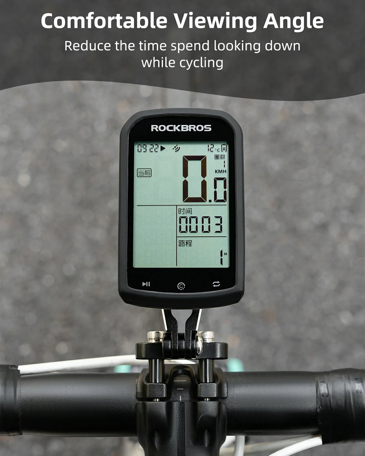 ROCKBROS Bike Computer Mount Out-Front Aluminum Integrated Bicycle Cycling Computer Mount