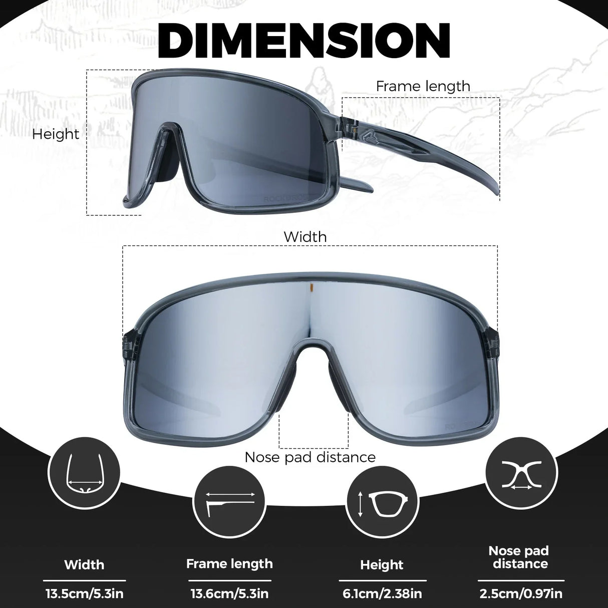 ROCKBROS Cycling Sunglasses Photochromic Polarized Sports Glasses UV400 Unisex