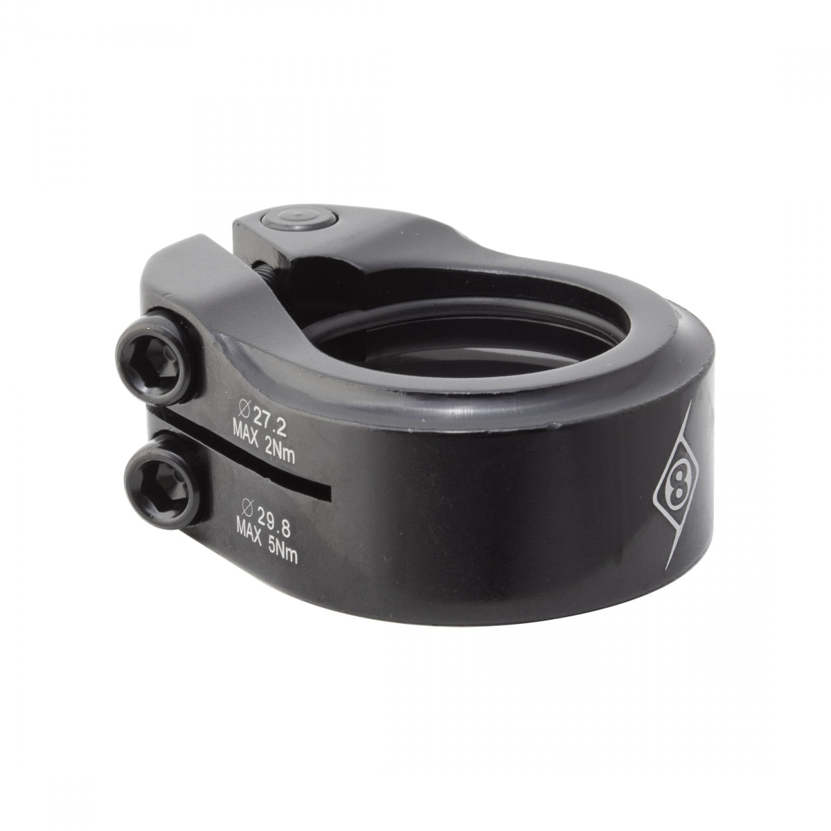SEATPOST CLAMP OR8 CLAMPDOWN DBL 29.8/27.2 BK