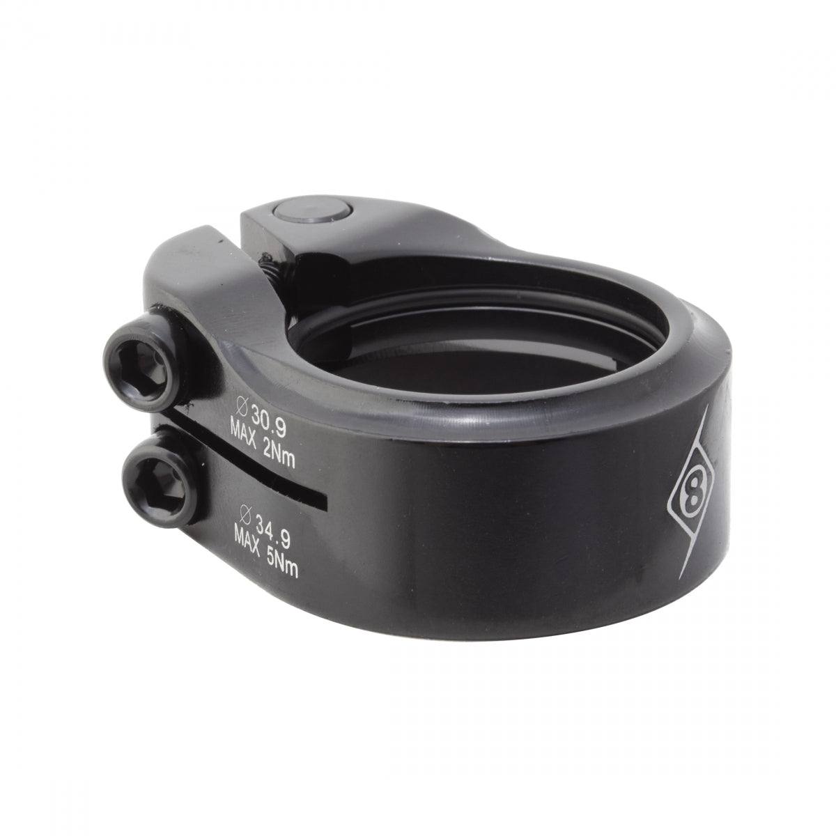 SEATPOST CLAMP OR8 CLAMPDOWN DBL 34.9/30.9 BK