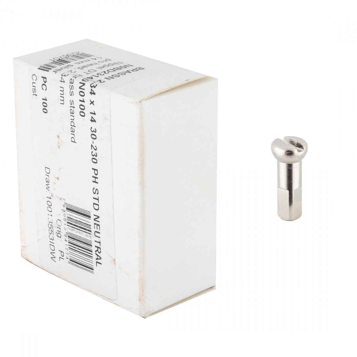 SPOKE NIPPLE DT BRASS 2.34x14mm PROHEAD SL BXof100